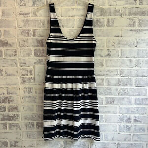 J. Crew Womens Dress Small Navy Blue White Stripes Sleeveless Fit Flare Casual